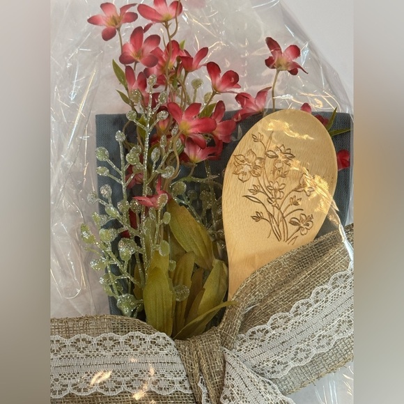 New Hostess Gift Blue Tea Towel and Spoon Gift Set - Picture 3 of 6